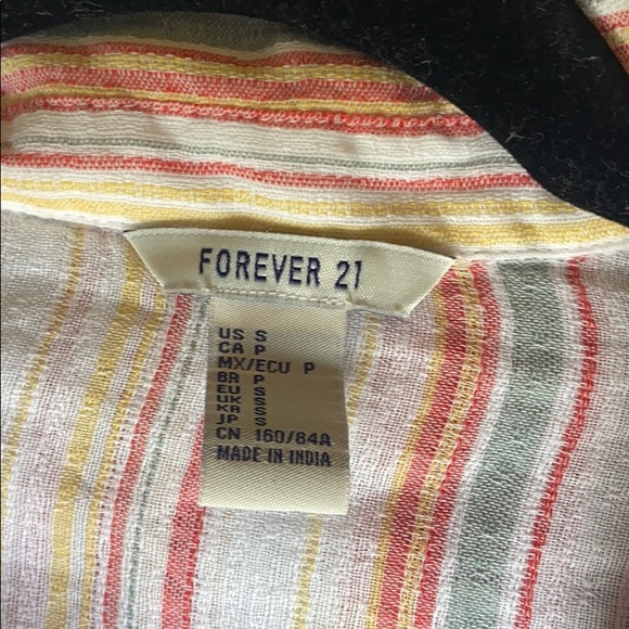 Forever 21 striped button up top - Picture 2 of 3